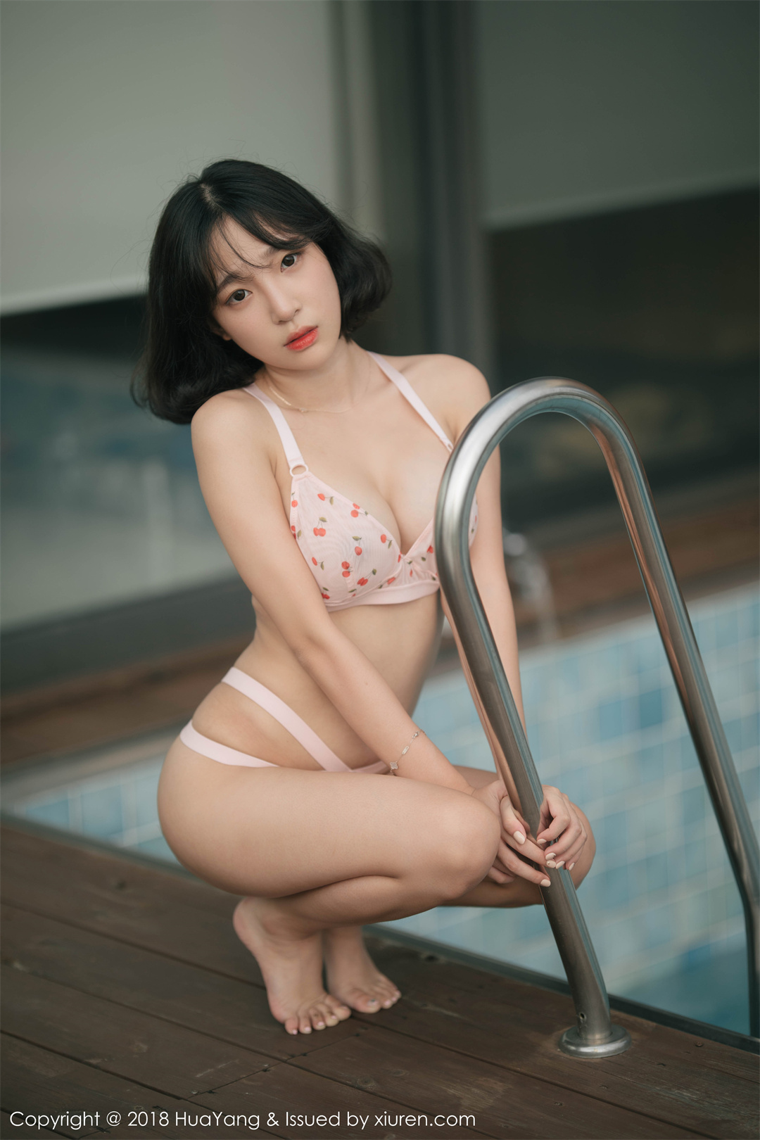 图片[1]-粉色樱桃，比基尼的魅力难以抗拒姜仁卿的NO.27作品【HuaYang花漾】-可甜可咸